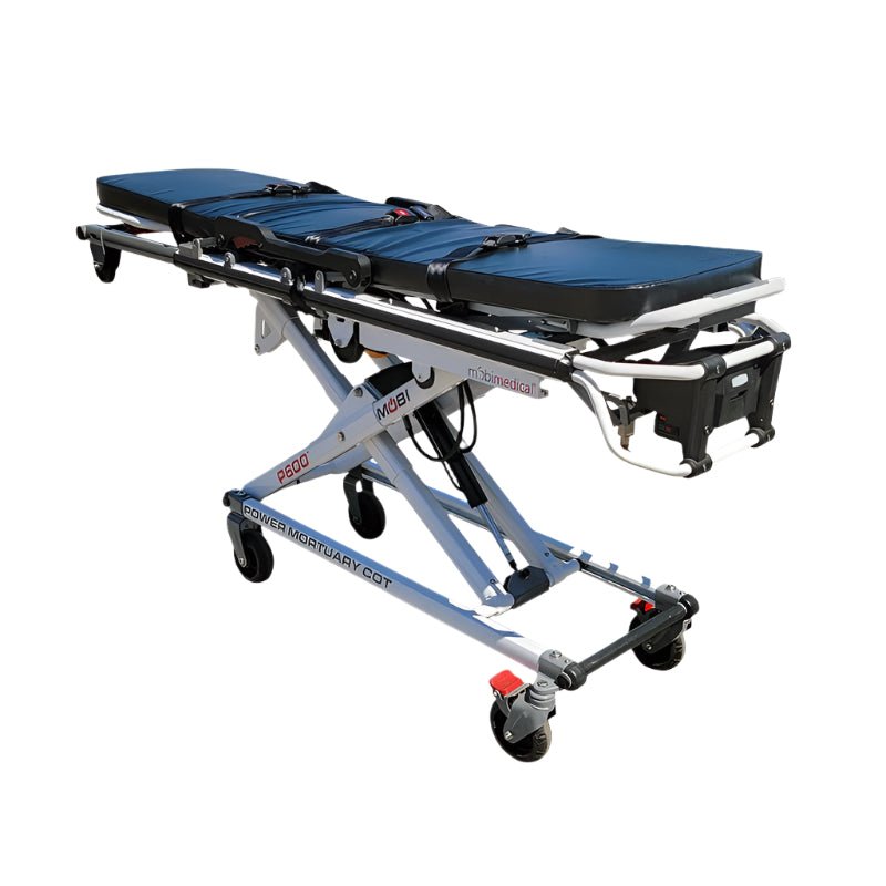 Mortuary cot bed with collapsible frame