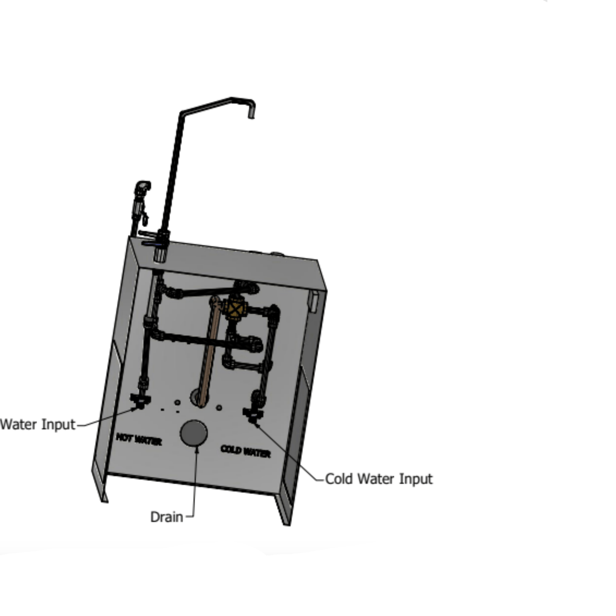 Flush Style Embalming Station – Model 1036 - 9FS - American Mortuary Coolers & Equipments