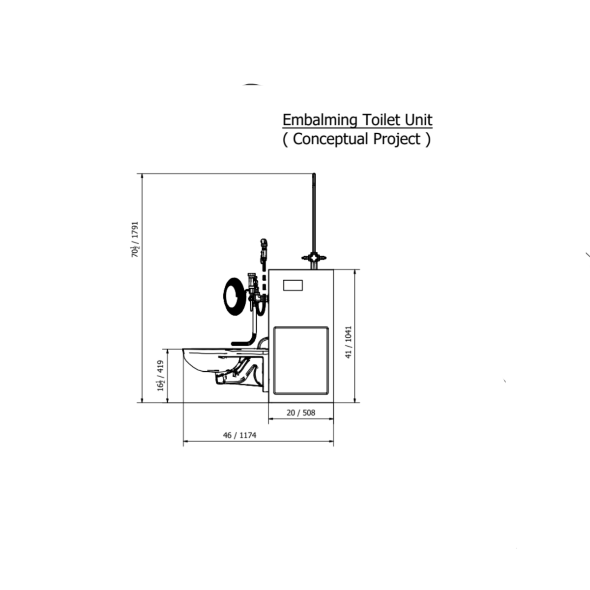 Flush Style Embalming Station – Model 1036 - 9FS - American Mortuary Coolers & Equipments