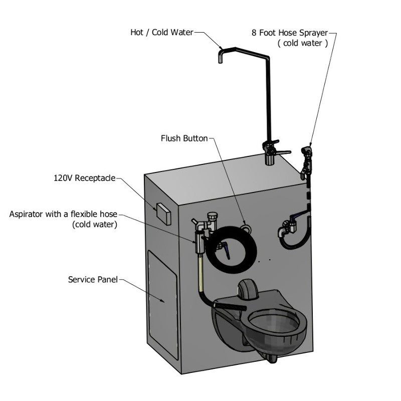 Freestanding Embalming Station – Model 1036 - 9FS - American Mortuary Coolers & Equipments