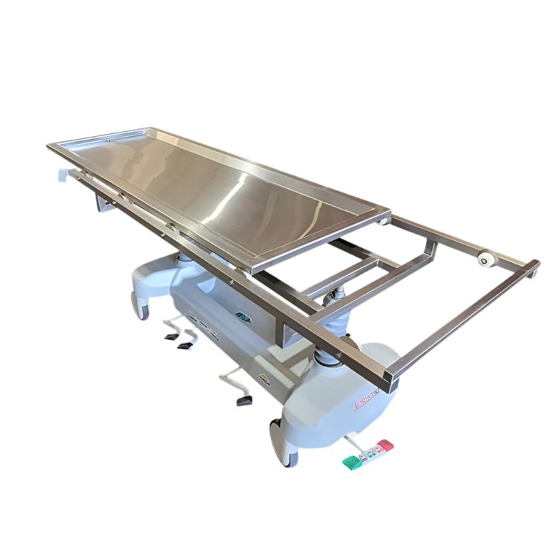 Hydraulic Autopsy Trolley with Removable Top – 1038 - 2ATRT - American Mortuary Coolers & Equipments