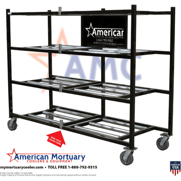 4 - Tier Side Loading Mortuary Rack - Model 2000 - 4TEL - American Mortuary Coolers & Equipments