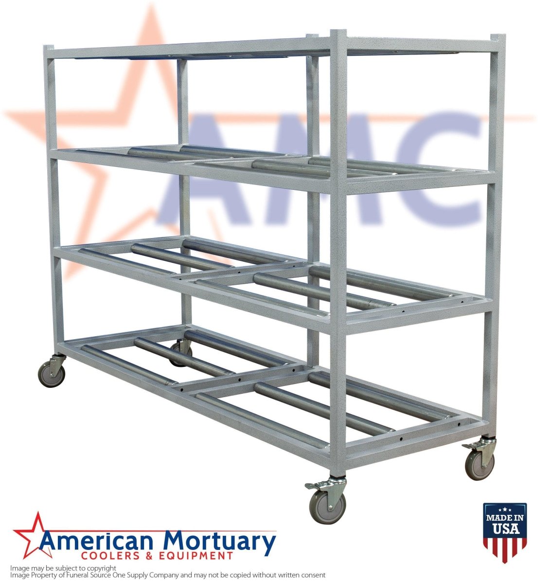 4 - Tier Side Loading Mortuary Rack - Model 2000 - 4TEL - American Mortuary Coolers & Equipments