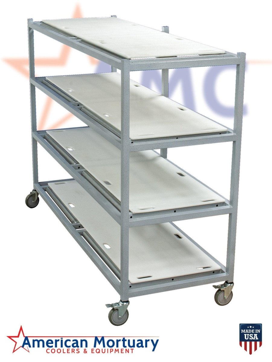 4 - Tier Side Loading Mortuary Rack - Model 2000 - 4TEL - American Mortuary Coolers & Equipments