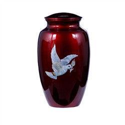 Urn Hand Crafted Burgundy Dove - American Mortuary Coolers & Equipments